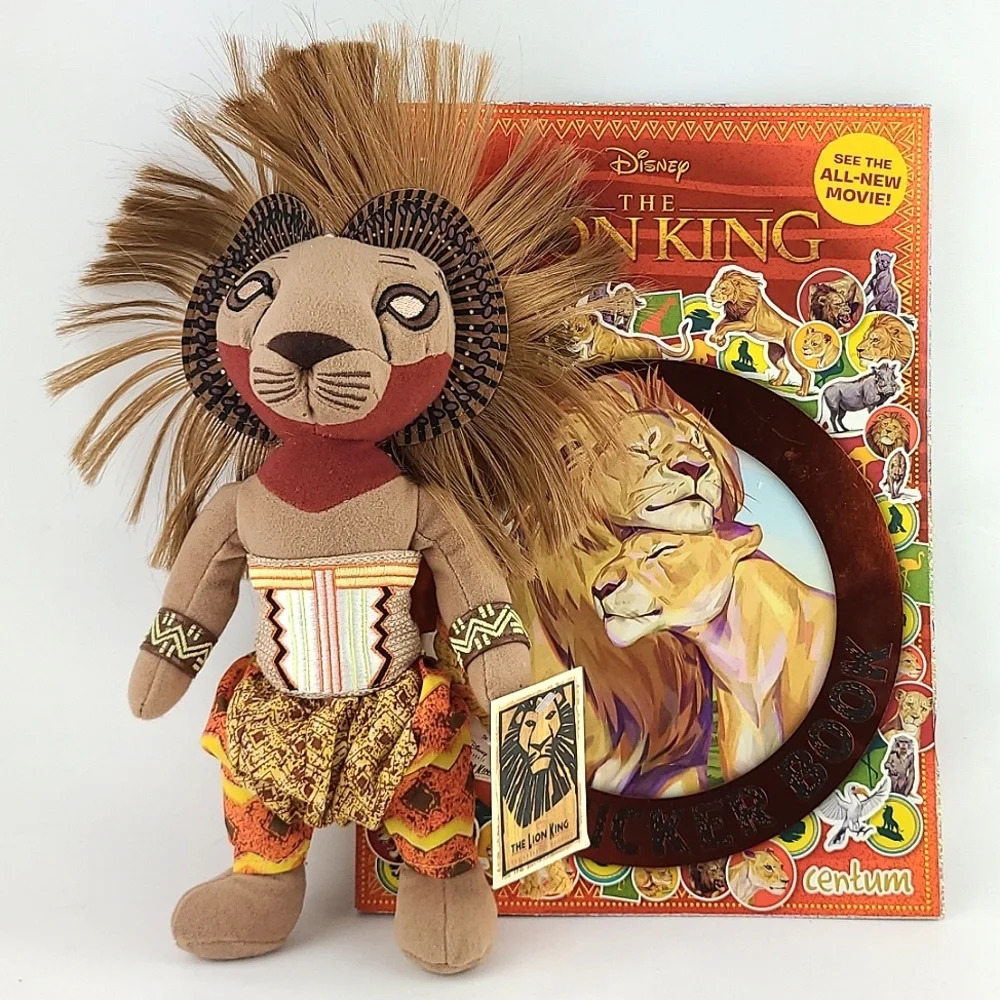 DISNEY The Lion King Simba Broadway Stuffed Toy & 1000 Stickers Activity Book